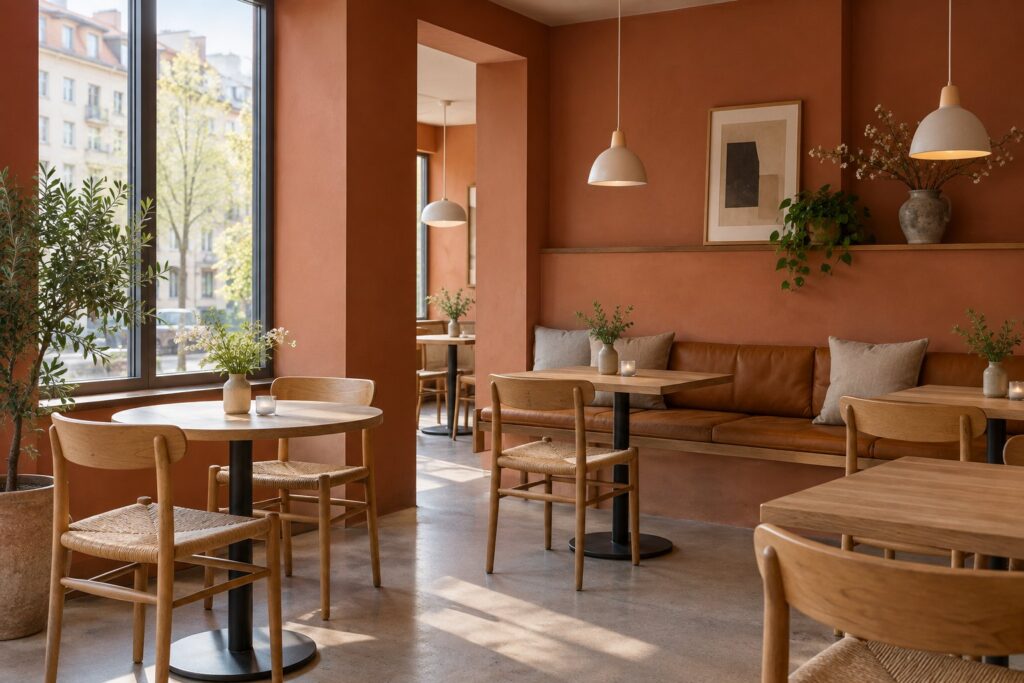 Kafé med varme vegger